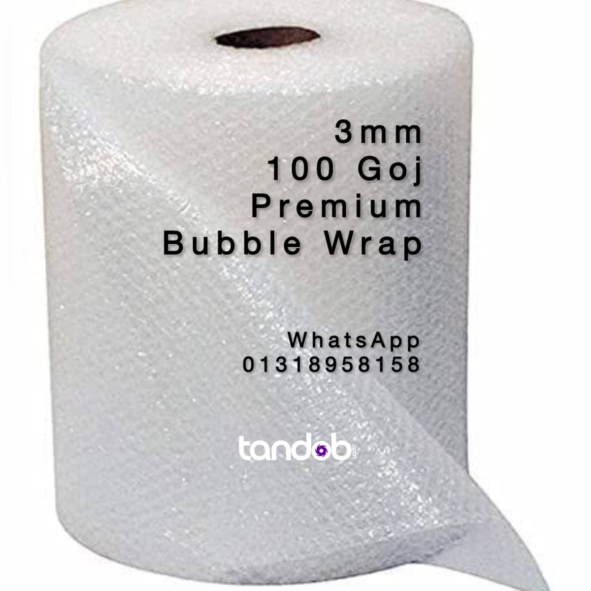 3mm - 100 Goj - 1 Roll - Bubble Wrap for Packaging - tandob.com
